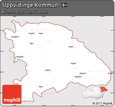 Classic Style Simple Map of Uppvidinge Kommun, cropped outside