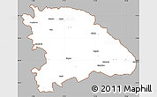 Gray Simple Map of Uppvidinge Kommun, cropped outside