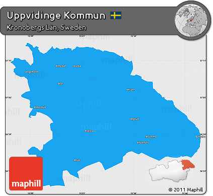 Political Simple Map of Uppvidinge Kommun, single color outside