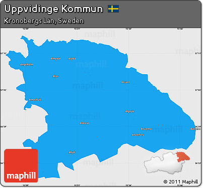 Political Simple Map of Uppvidinge Kommun, single color outside