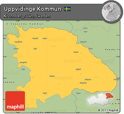 Savanna Style Simple Map of Uppvidinge Kommun
