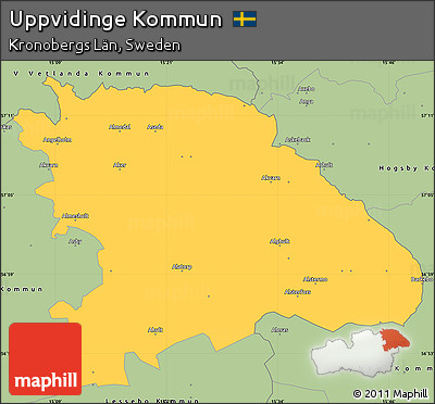Savanna Style Simple Map of Uppvidinge Kommun