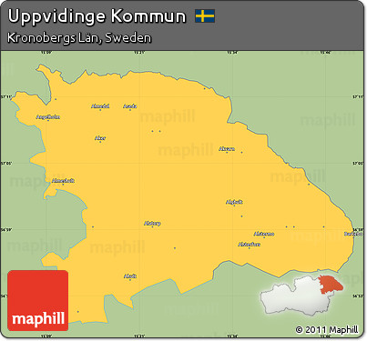 Savanna Style Simple Map of Uppvidinge Kommun, single color outside