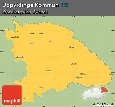 Savanna Style Simple Map of Uppvidinge Kommun, single color outside