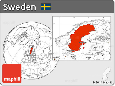 Blank Location Map of Sweden