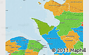 Physical Map of Höganäs Kommun, political outside