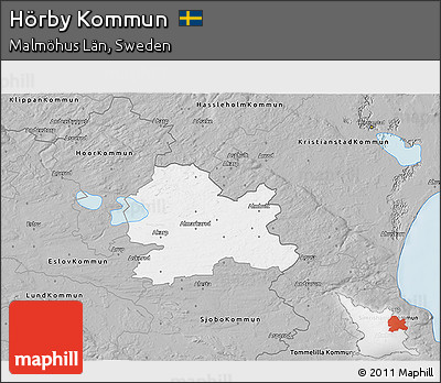 Gray 3D Map of Hörby Kommun