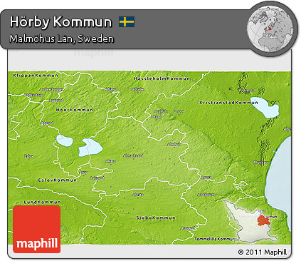 Physical 3D Map of Hörby Kommun