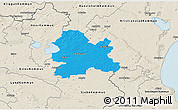Political 3D Map of Hörby Kommun, shaded relief outside