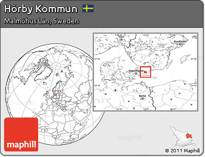 Blank Location Map of Hörby Kommun, highlighted parent region
