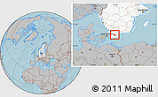 Gray Location Map of Hörby Kommun, highlighted country, hill shading