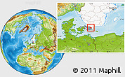 Physical Location Map of Hörby Kommun, highlighted country, highlighted parent region