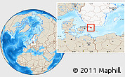 Shaded Relief Location Map of Hörby Kommun, highlighted country