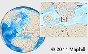 Shaded Relief Location Map of Hörby Kommun, highlighted parent region