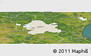 Shaded Relief Panoramic Map of Hörby Kommun, satellite outside