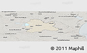 Shaded Relief Panoramic Map of Hörby Kommun, semi-desaturated