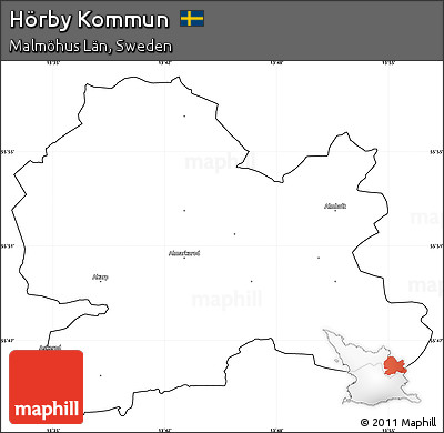 Blank Simple Map of Hörby Kommun, cropped outside