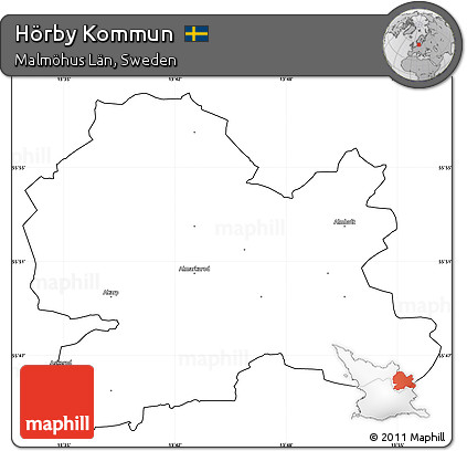 Blank Simple Map of Hörby Kommun, cropped outside