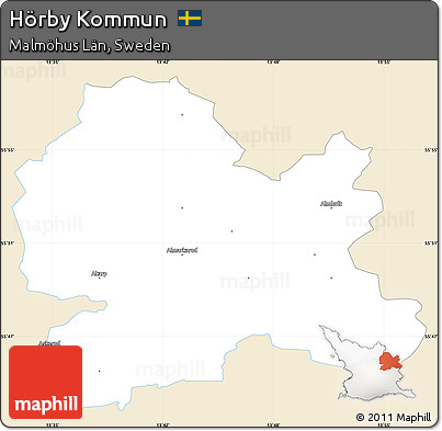 Classic Style Simple Map of Hörby Kommun, single color outside