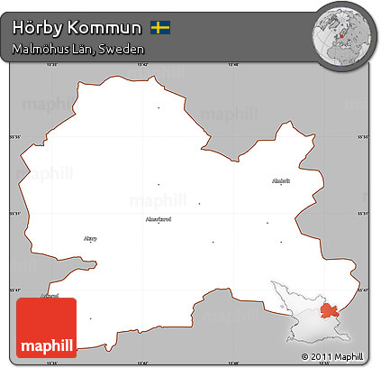 Gray Simple Map of Hörby Kommun, cropped outside