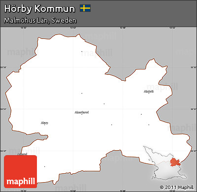 Gray Simple Map of Hörby Kommun, cropped outside