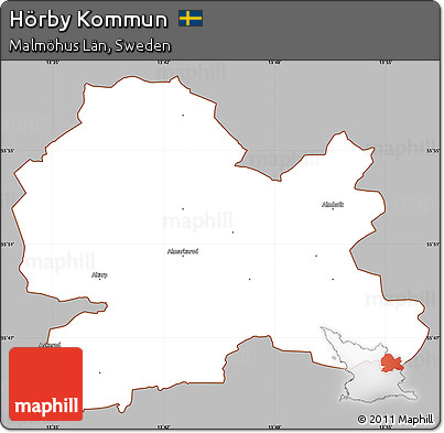 Gray Simple Map of Hörby Kommun, cropped outside