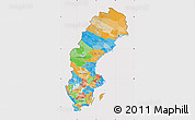 Political Map of Sweden, cropped outside
