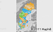 Political Map of Sweden, desaturated