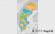 Political Map of Sweden, lighten, desaturated