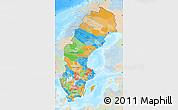 Political Map of Sweden, lighten, land only