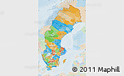 Political Map of Sweden, lighten