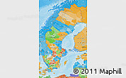 Political Map of Sweden, political shades outside