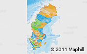 Political Map of Sweden, single color outside