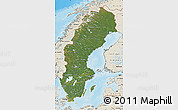 Satellite Map of Sweden, shaded relief outside