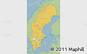 Savanna Style Map of Sweden, single color outside
