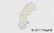 Shaded Relief Map of Sweden, cropped outside