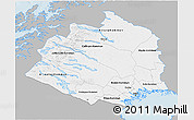 Gray 3D Map of Norrbottens Län, single color outside