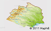 Physical 3D Map of Norrbottens Län, cropped outside