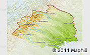 Physical 3D Map of Norrbottens Län, lighten