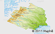 Physical 3D Map of Norrbottens Län, single color outside