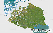 Satellite 3D Map of Norrbottens Län, single color outside