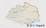 Shaded Relief 3D Map of Norrbottens Län, cropped outside
