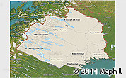Shaded Relief 3D Map of Norrbottens Län, satellite outside