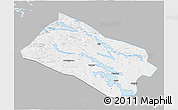 Gray 3D Map of Arjeplog Kommun, single color outside
