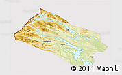 Physical 3D Map of Arjeplog Kommun, cropped outside