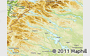 Physical 3D Map of Arjeplog Kommun
