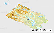 Physical 3D Map of Arjeplog Kommun, single color outside