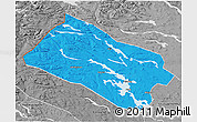 Political 3D Map of Arjeplog Kommun, desaturated