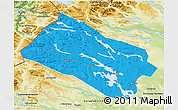 Political 3D Map of Arjeplog Kommun, physical outside