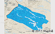 Political 3D Map of Arjeplog Kommun, shaded relief outside
